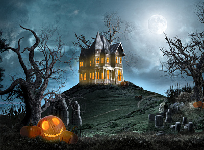 Helloween Theme Artwork artwork creative design digital art digital artwork flat graphic design hellow helloween hellowin homepage poster design