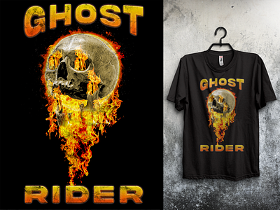 Ghost Rider T shirt design artwork dailyui design digital art flat ghost rider graphic design illustration marge marge by amazone poster design t shirt teespring ui vector