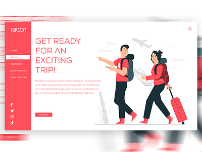 Landing Page for a travelling website