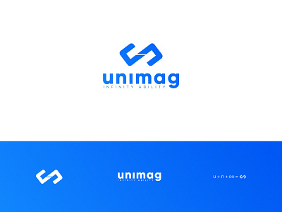 UniMag Online Store brand branding design hidden meaning identity infinity lettermark logo minimal store