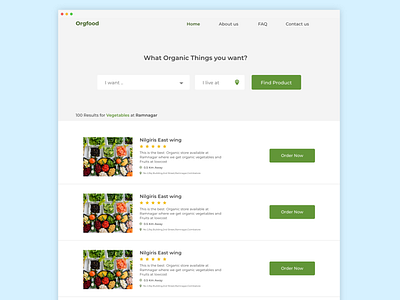OrgFood Find organic Products Nearby design ui web design website design webui