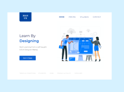 Landing page of Educational Website adobexd edtech illustration landingpage simple design userinterfacedesign web web design webdesign xd