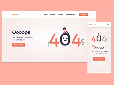 404 Page Design adobexd design figma landingpage ui uidesign ux web design