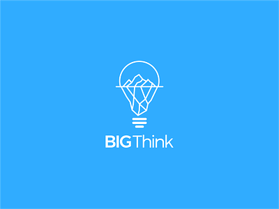 bigthink big blue bulb ice iceberg logodesign simple think