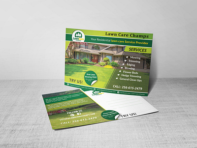 Lawn care eddm postcard design brochure design design eddm postcard flyer design graphic illustration lawn care minimal print design typography