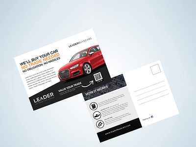 Car buy sell postcard design