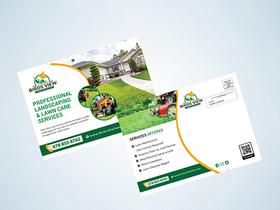 Lawn care postcard design