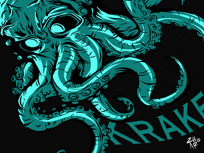 wild kraken, survive or die artwork comission digital artwork fashion illustration illustration illustration design illustration digital kraken kraken illustration streetwear