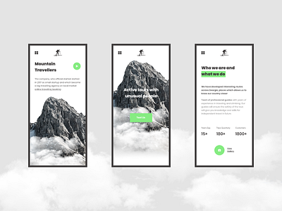 Mountain Travelers Responsive Concept app concept design minimal travel ui ux web website xd
