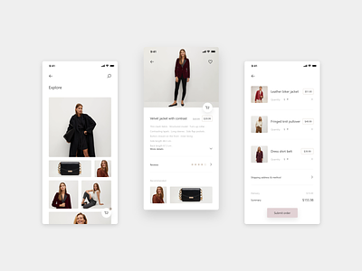Ecommerce app Concept app application concept design ecommerce fashion minimal shop ui ux xd