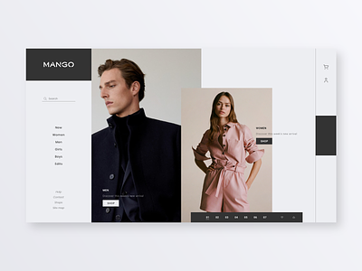 Mango shop Homepage concept design ecommerce fashion fashion brand mango minimal redesign shop ui ux web website xd