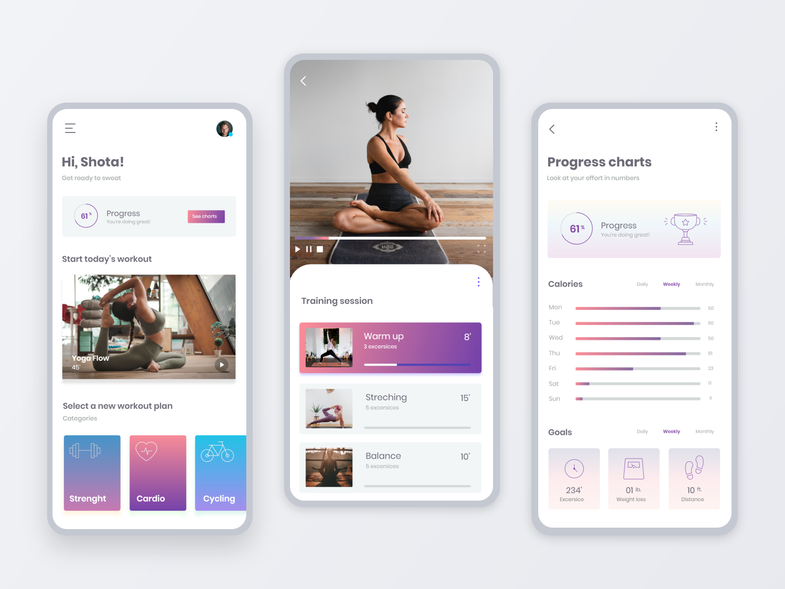 Training app Concept by Shota Gogoladze on Dribbble