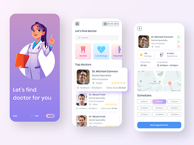 Doctor appointment app application appointment concept design doctor doctor app doctor appointment medical medical app medical care minimal ui ux xd