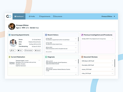 Screens for a Medical Software - Patient View