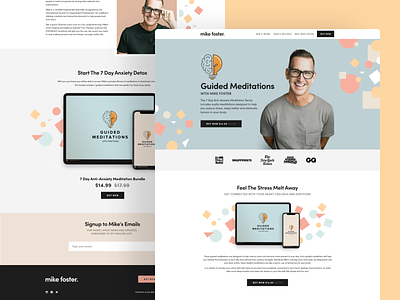 Guided Meditations with Mike Foster adobe xd advertising art direction branding design guided landing page marketing meditation ui ui design user interface ux design visual design web design