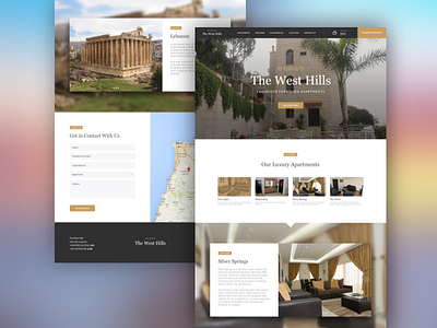 The West Hills, Luxury Apartments holiday hotel single page design tourist ui design web design