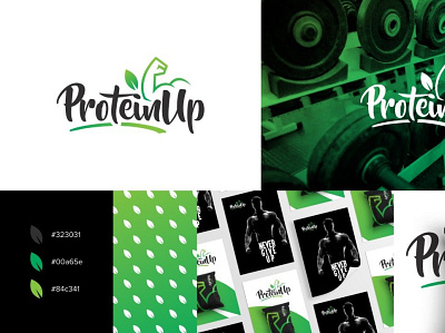 ProteinUp - Logo branding design graphic design illustration logo vector