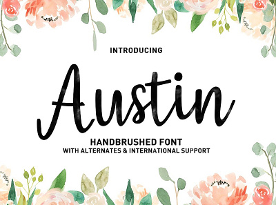 Austin Script font design ink romance script wedding