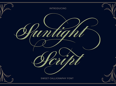 Sunlight Scrip calligraphy design elegant ink script font valentine wedding
