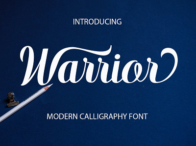 Warrior Script elegant font ink logo script typeface vintage wedding
