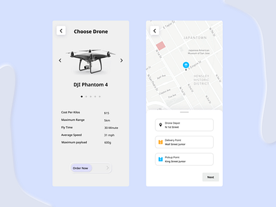 Drone Delivery App delivery delivery app delivery service drone map maps mobile app mobile ui sending ui design ux design