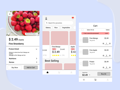 Hi-fi Grocery Delivery App for your daily needs ecommerce groceries grocery grocery app mobile app ux design