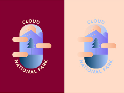 Cloud National Park DLC 20 blue branding chair cloud corto bert dailylogo dailylogochallenge dailylogodesign design happinessdesigns ios logo logodesign logos logotype national park pink ui ux vector