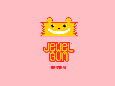 Jewel Gum DLC 21 branding corto bert cute dailylogo dailylogochallenge dailylogodesign design gum happinessdesigns japan logo logodesign logos logotype mascot packaging pink red vector yellow