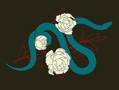 Snake art design flower illustration illustrator procreate snake
