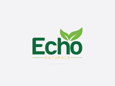 "Echo Naturals" Logo Design branding echo flat logo green leaf leaf logo letter mark logo logo designer minimal natural new design unique logo