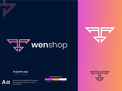 W- Letter- Wenshop Logo Design