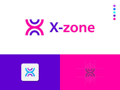 X-zone Logo design branding color flat logo gradient logo letter mark logo logo logo design magenta minimal modern logo symbol unique logo x letter logo x logo