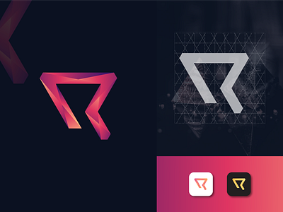V & R Letter - Diamond Logo Design