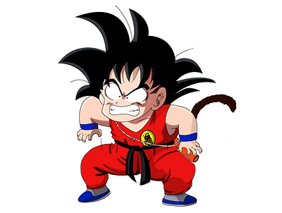 Angry Goku illustration ilustrator