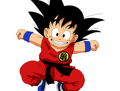 Happy Goku illustration ilustrator