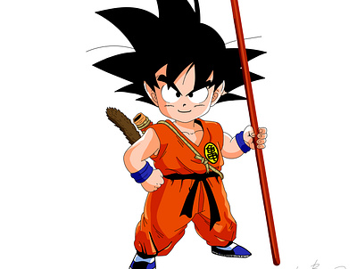 Goku serious illustration ilustrator