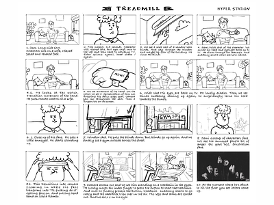 "Treadmill" Storyboard animation comic digital art lineart sketch skinnyfat storyboard storyboarding storytelling treadmill video production