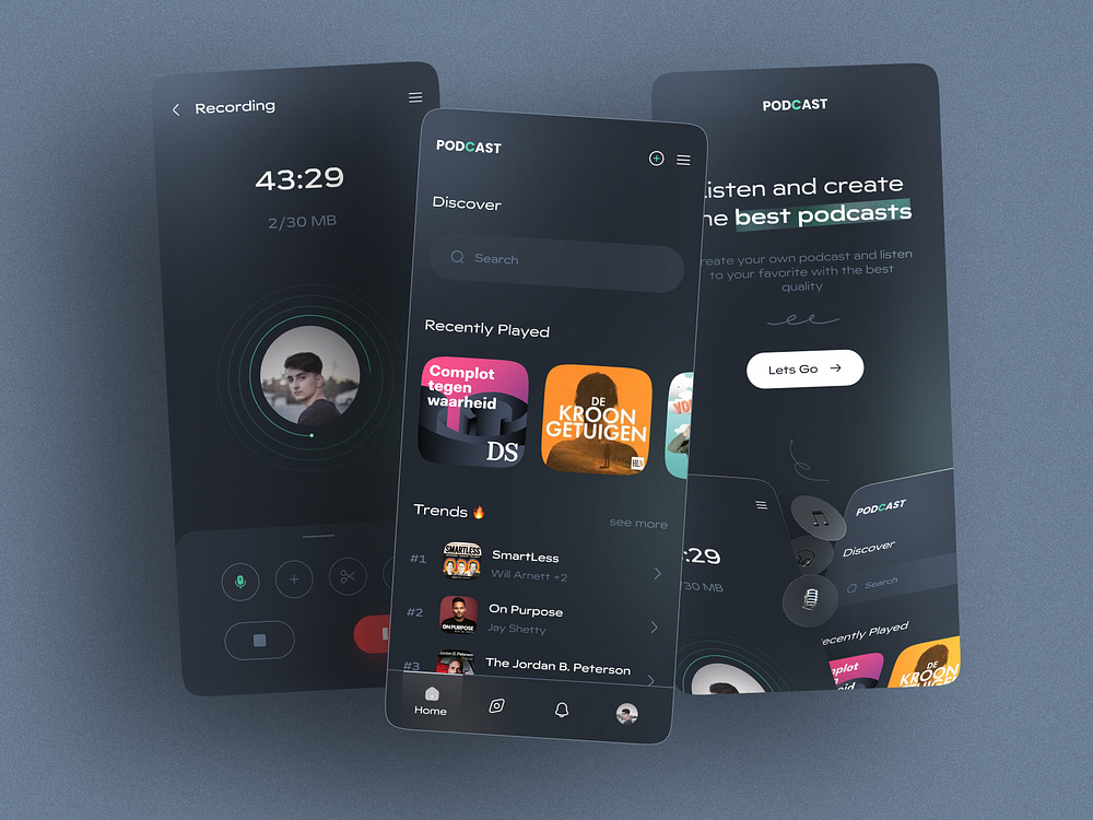 Podcast Platform-dark mode🔥 by Armanize on Dribbble