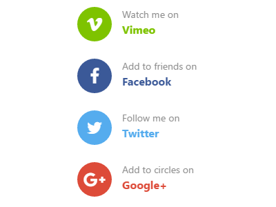 Widget: Getting social facebook google network social twitter vimeo widget