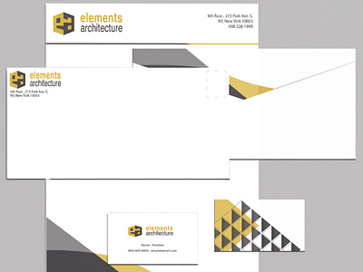 Elements Architecture branding buisness card design identity letterhead logo mockup type