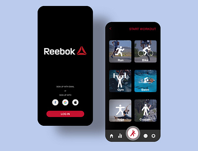 Reebok App app design digitalart icon identity logo minimal ui ux