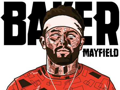 Baker Mayfield of the Cleveland Browns Illustration adobe design digital art football graphic design illustration illustrator portrait sports