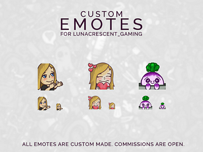 Hand drawn Twitch Emotes brush tool emotes gaming illustration photoshop twitch