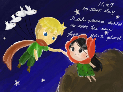 First year Anniversary anniversary drawing illustrator little photoshop prince