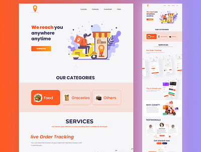 Delivery app landing page app deliveryapp marketingpage landing page ui uidesign ux