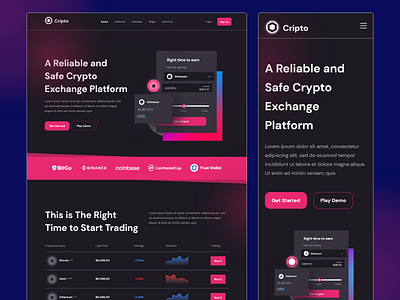 Cripto -  Crypto Exchange Landing Page