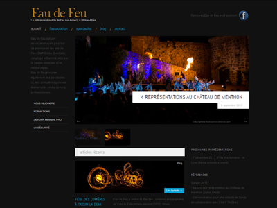 Eau de Feu (website) art association fire webdesign