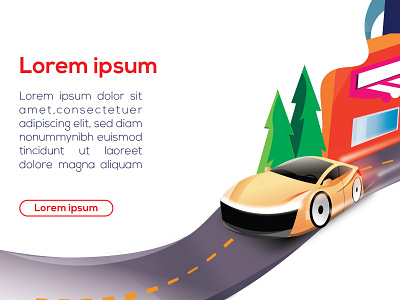 super car app car design flat illustration illustrator speed taxi ui vector web website