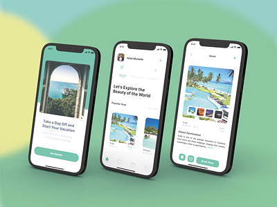 Vacation Spot Booking Mobile App app design mobile app ui ui design ux vacation