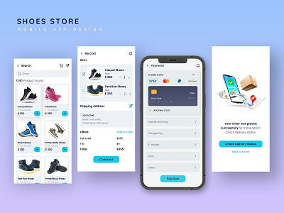 Credit Card Checkout - Shoes Store Mobile App 002 app checkout clean credit card creditcard dailyui dailyui 002 figma mobile app online store app shoes store shoes store app trend ui ux